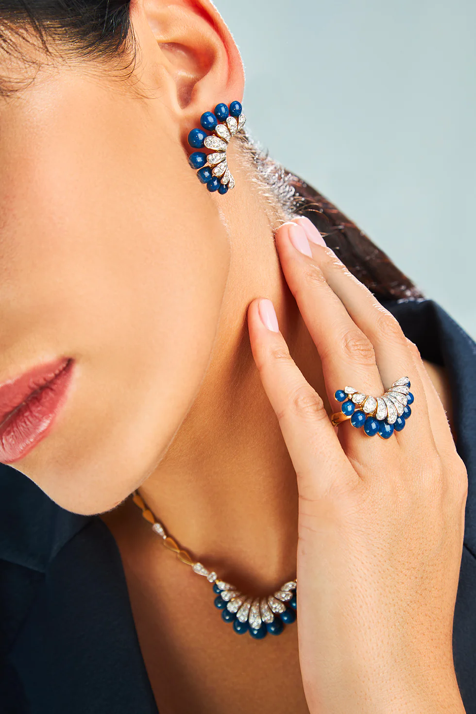 ALLEGRA BIG BLUE ENAMEL RING - Image 2