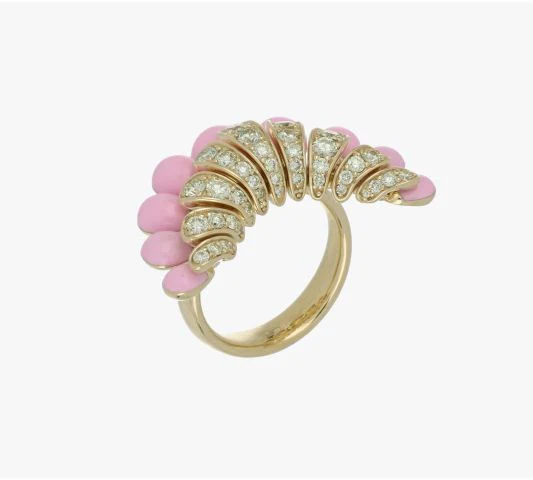 ALLEGRA BIG PINK ENAMEL RING - Image 2