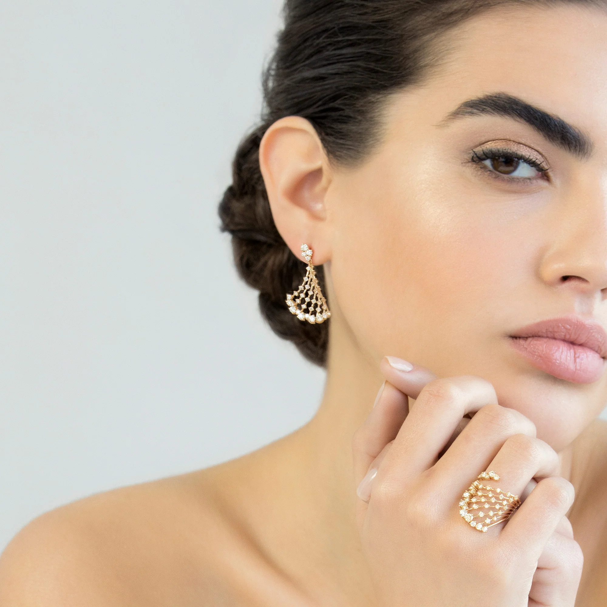 ARIA ROSE GOLD EARRINGS - Image 3