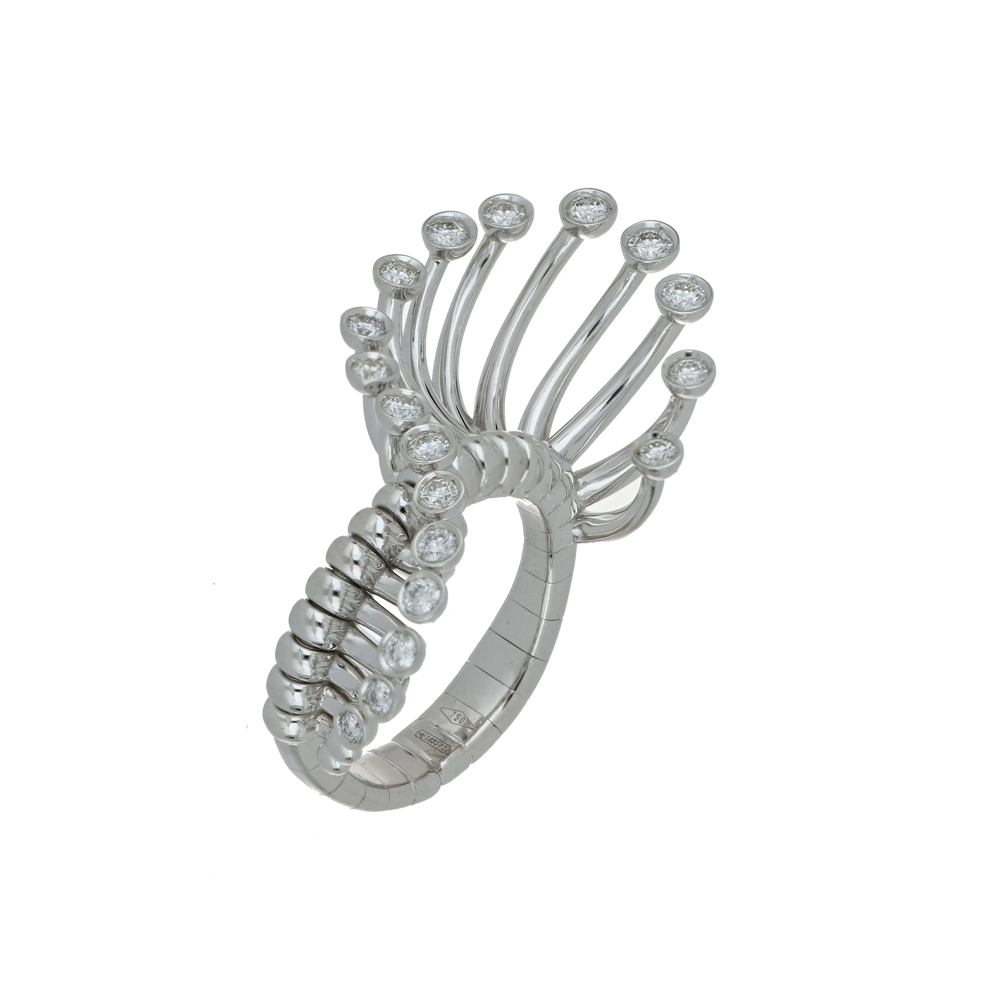 ARTIFICIO BIG WHITE GOLD RING - Image 2