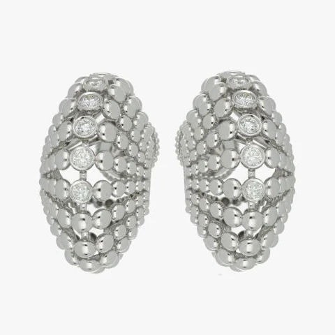 BUBBLES BIG WHITE GOLD EARRINGS - Image 2