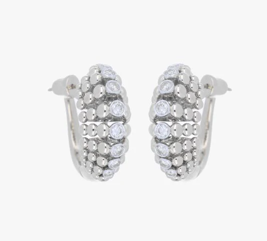 BUBBLES HOOP WHITE GOLD EARRINGS - Image 2