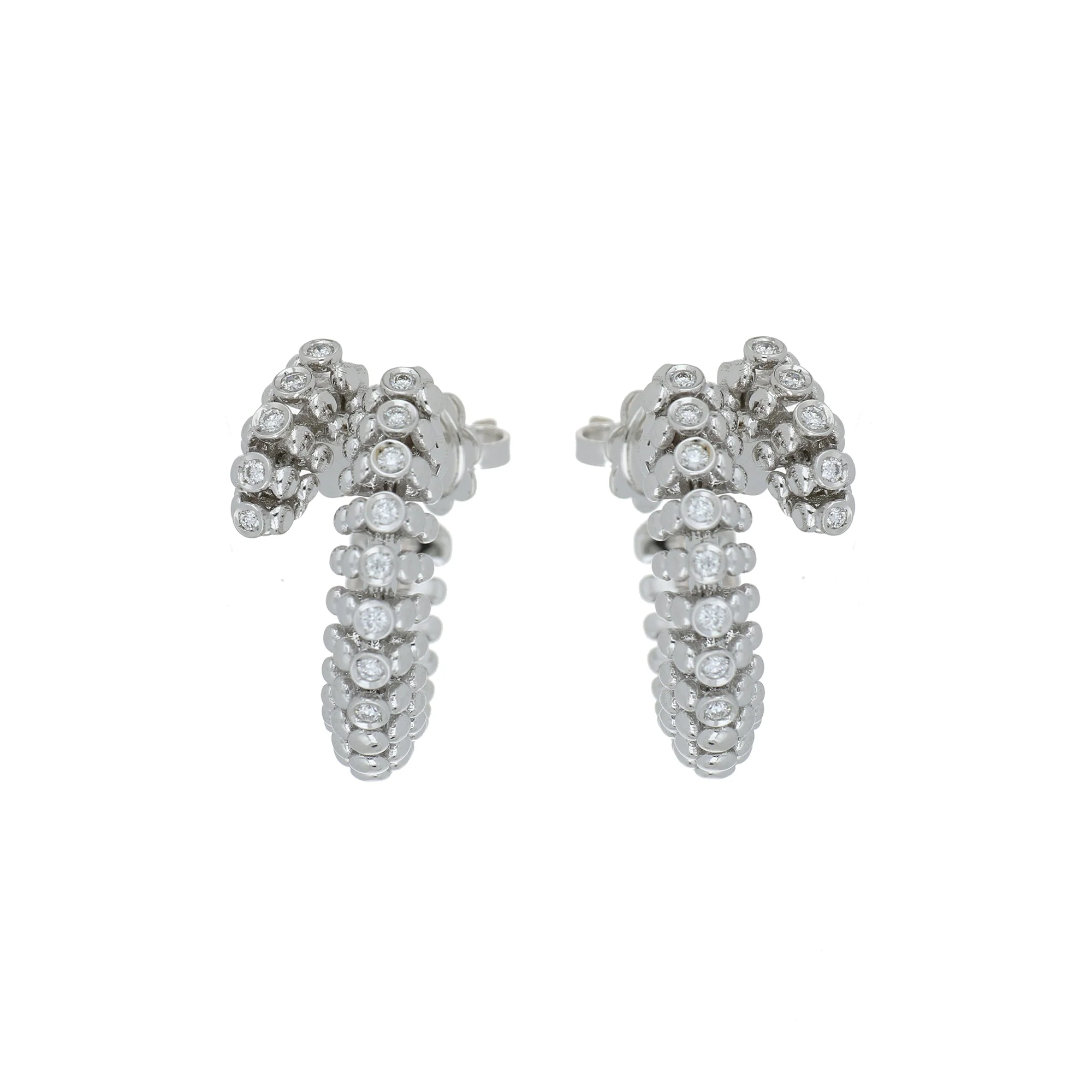 BUBBLES MINI-ME WHITE GOLD EARRINGS - Image 2