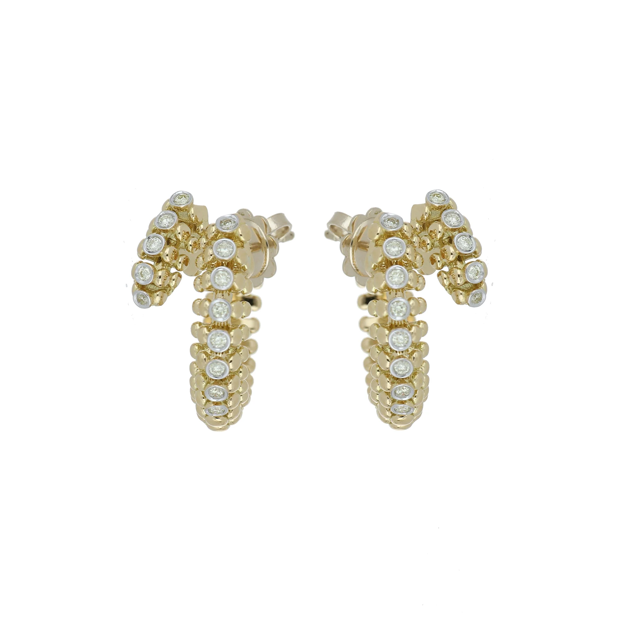 BUBBLES MINI-ME YELLOW GOLD EARRINGS - Image 2
