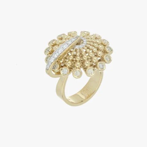 BUBBLES RAGGI BIG ROUND DIAMOND RING - Image 2