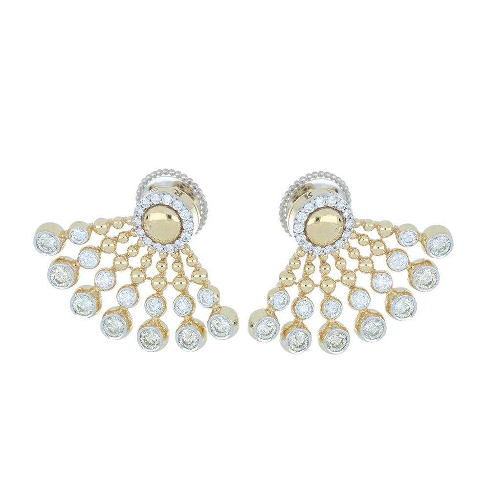 BUBBLES RAGGI WHITE AND CHAMPAGNE DIAMOND EARRINGS - Image 2