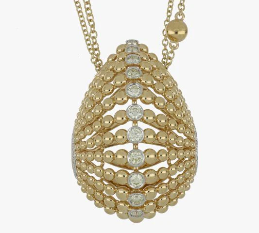 BUBBLES YELLOW GOLD LONG PENDANT - Image 2