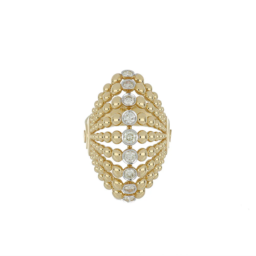 BUBBLES YELLOW GOLD YELLOW DIAMOND RING - Image 3