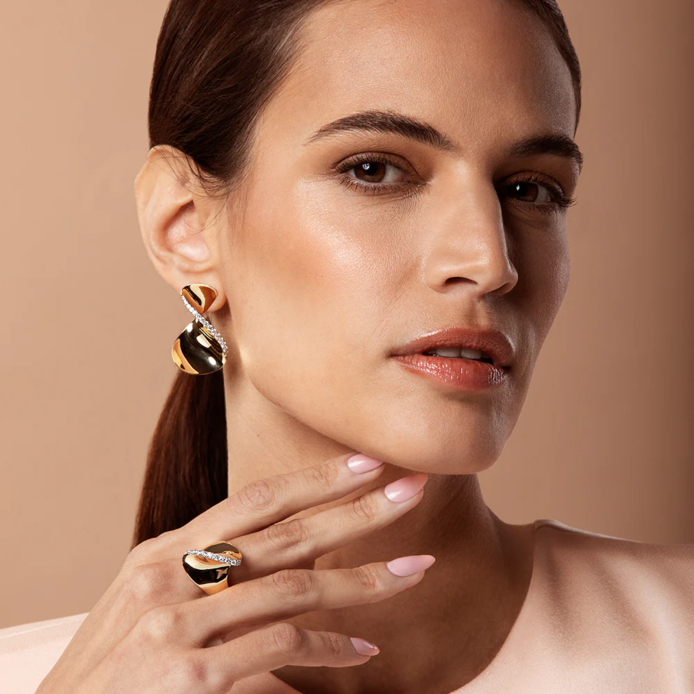ELICA BIG YELLOW GOLD RING - Image 3