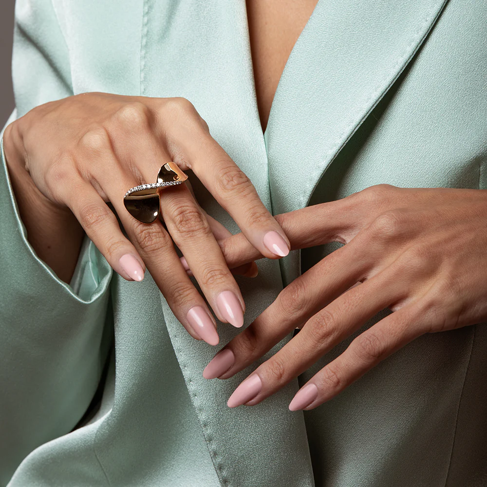 ELICA CURLY YELLOW GOLD RING - Image 3