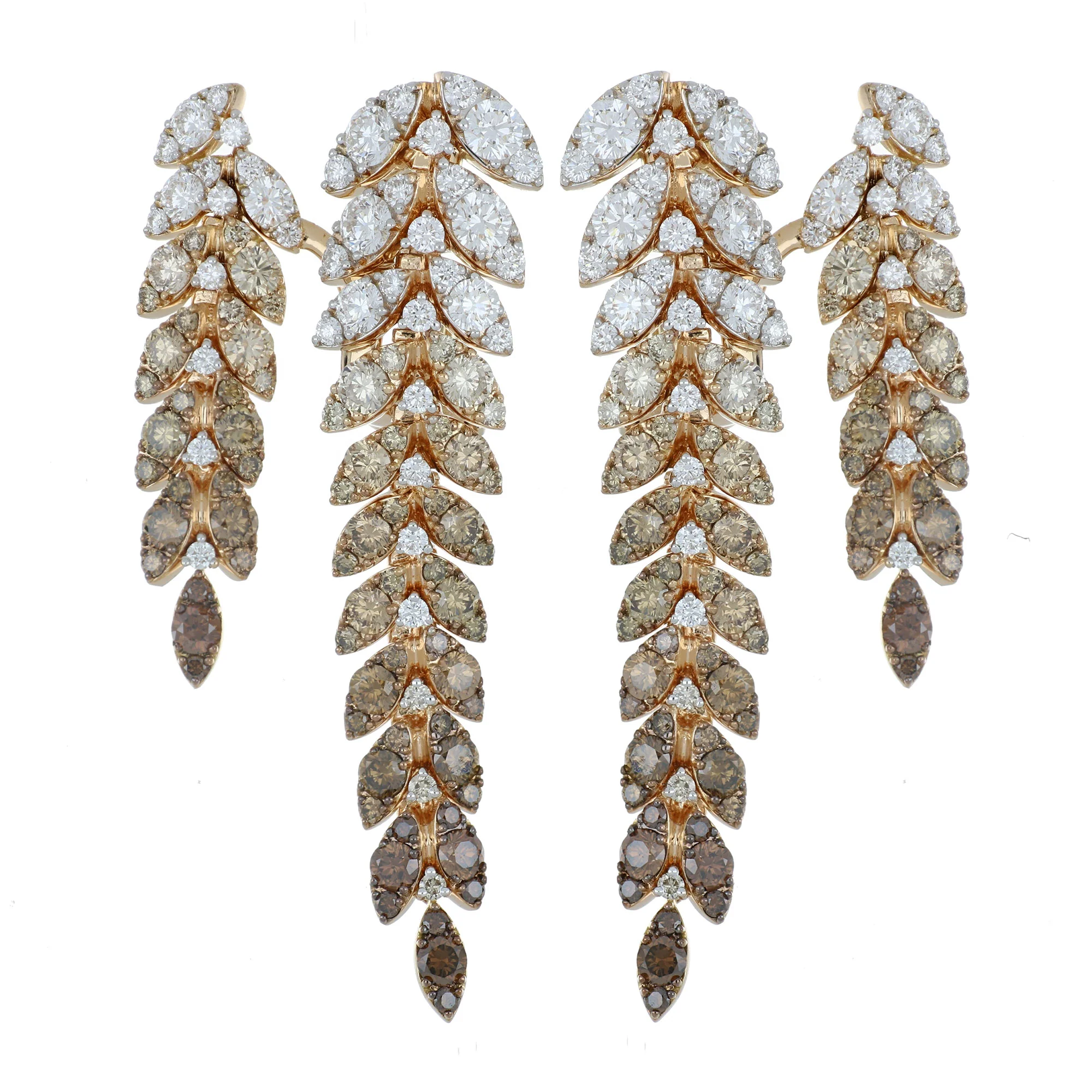 FELCE DOUBLE BROWN DIAMONDS EARRINGS - Image 2