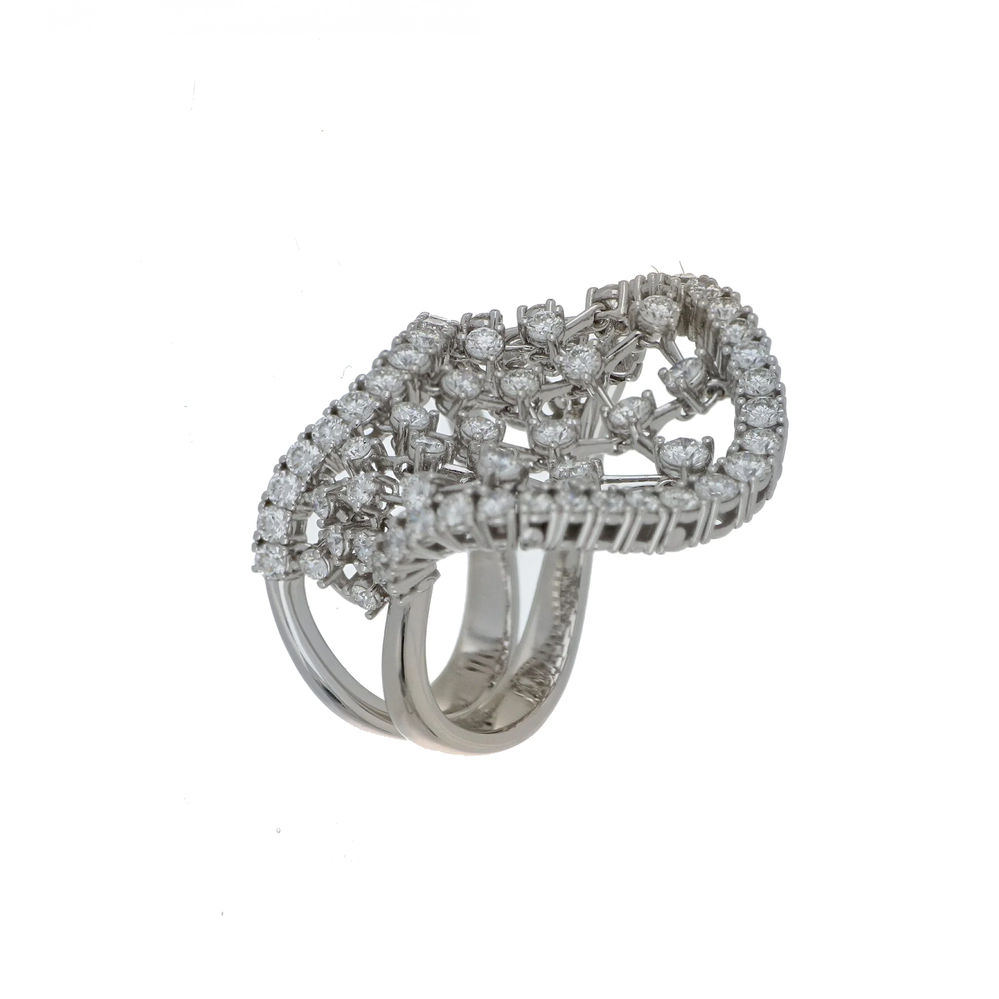 INTRIGO BIG WHITE GOLD RING - Image 2