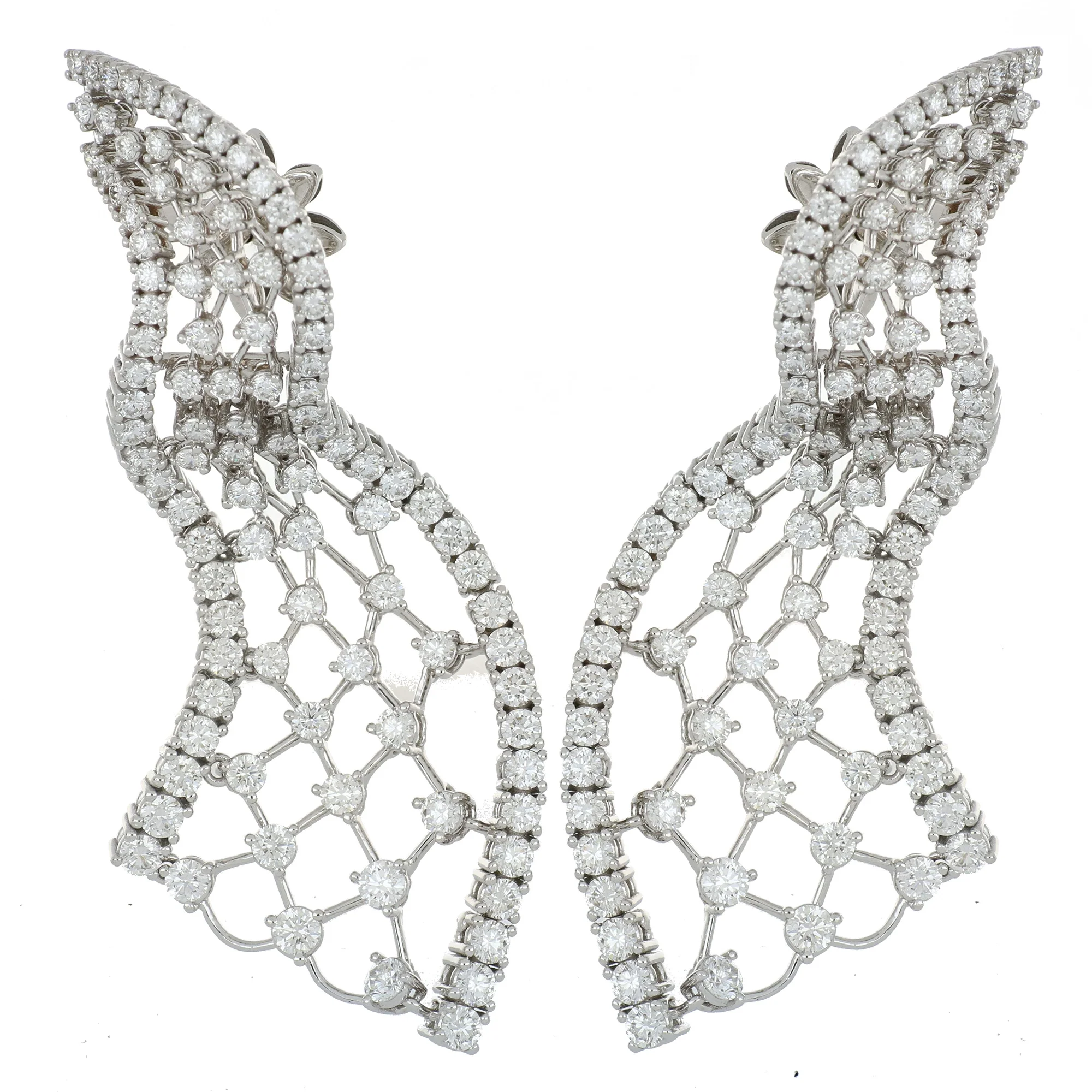 INTRIGO LONG WHITE GOLD EARRINGS - Image 2