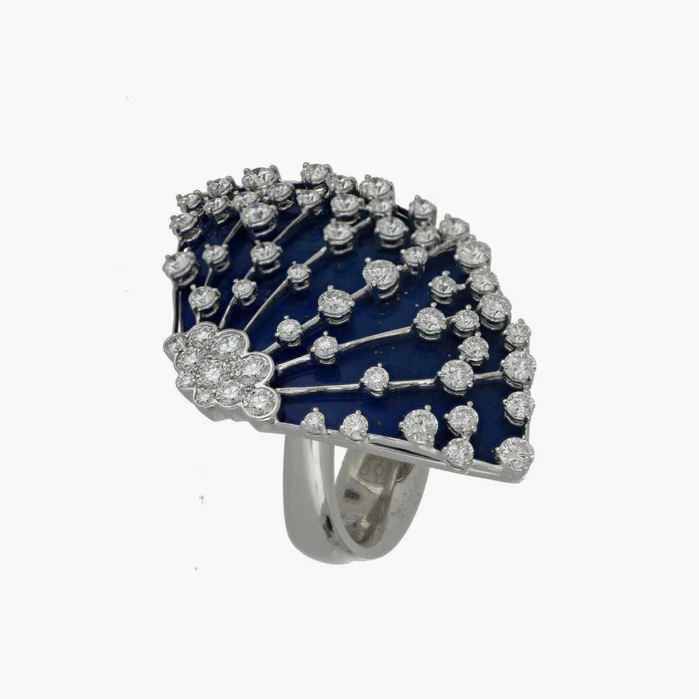 LUCCIOLA BLUE ENAMEL BIG RING - Image 2