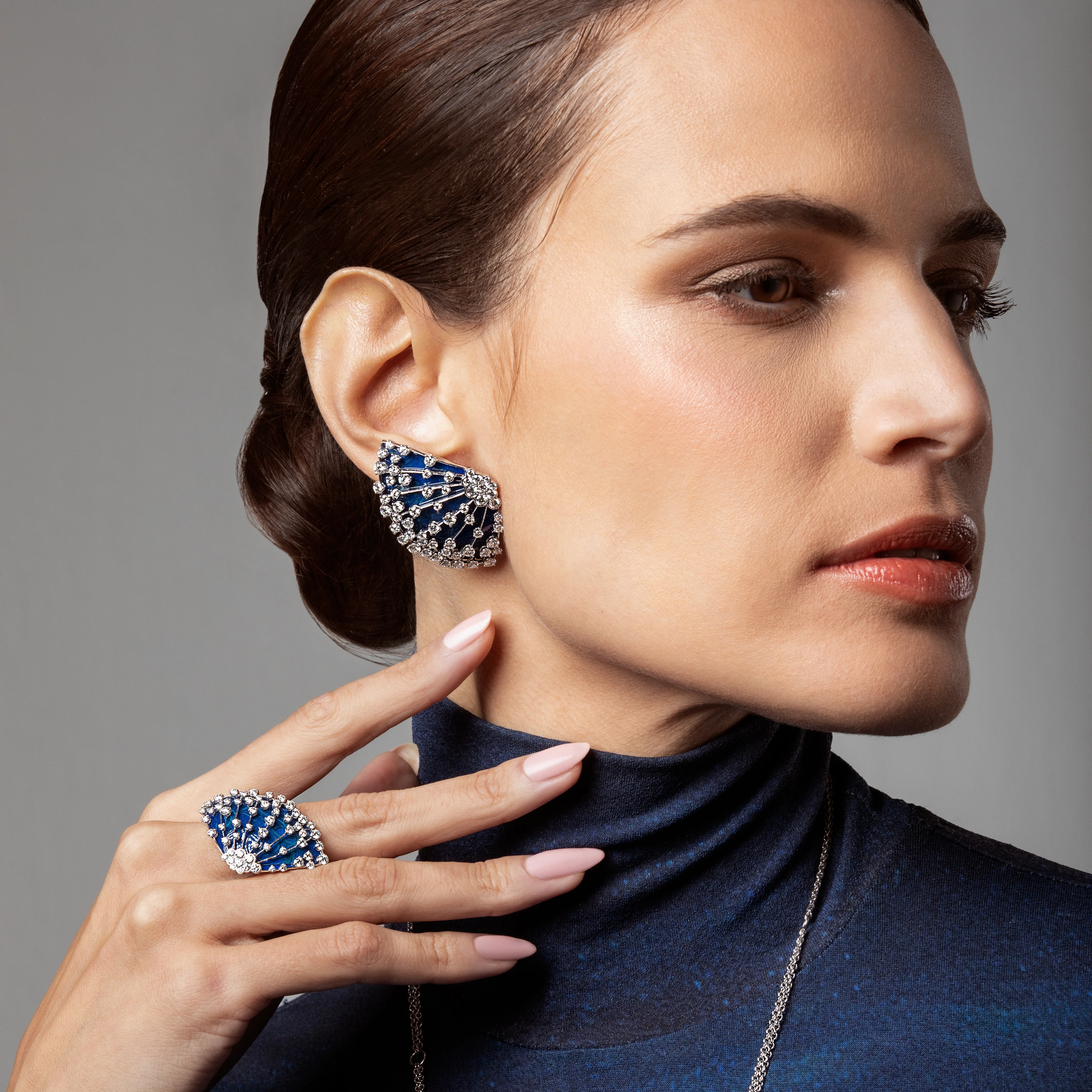 LUCCIOLA BLUE ENAMEL BIG RING - Image 3