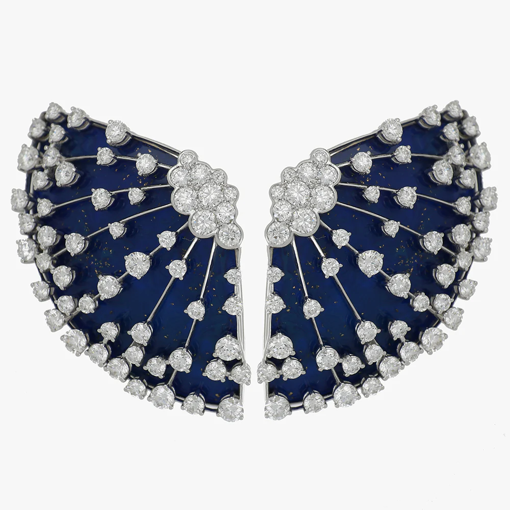 LUCCIOLA BLUE ENAMEL MEDIUM EARRINGS - Image 2