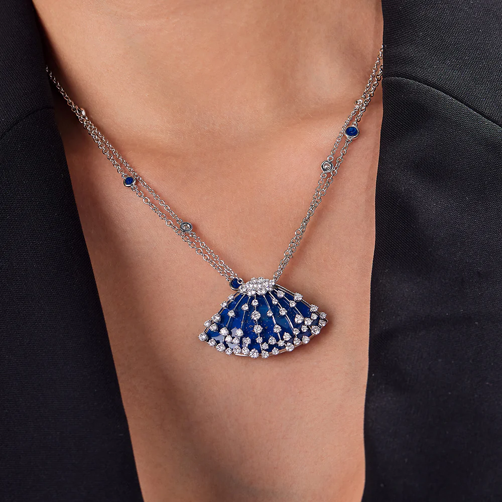LUCCIOLA BLUE ENAMEL MEDIUM PENDANT