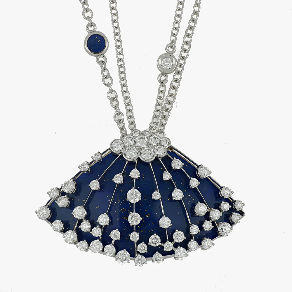 LUCCIOLA BLUE ENAMEL MEDIUM PENDANT - Image 2