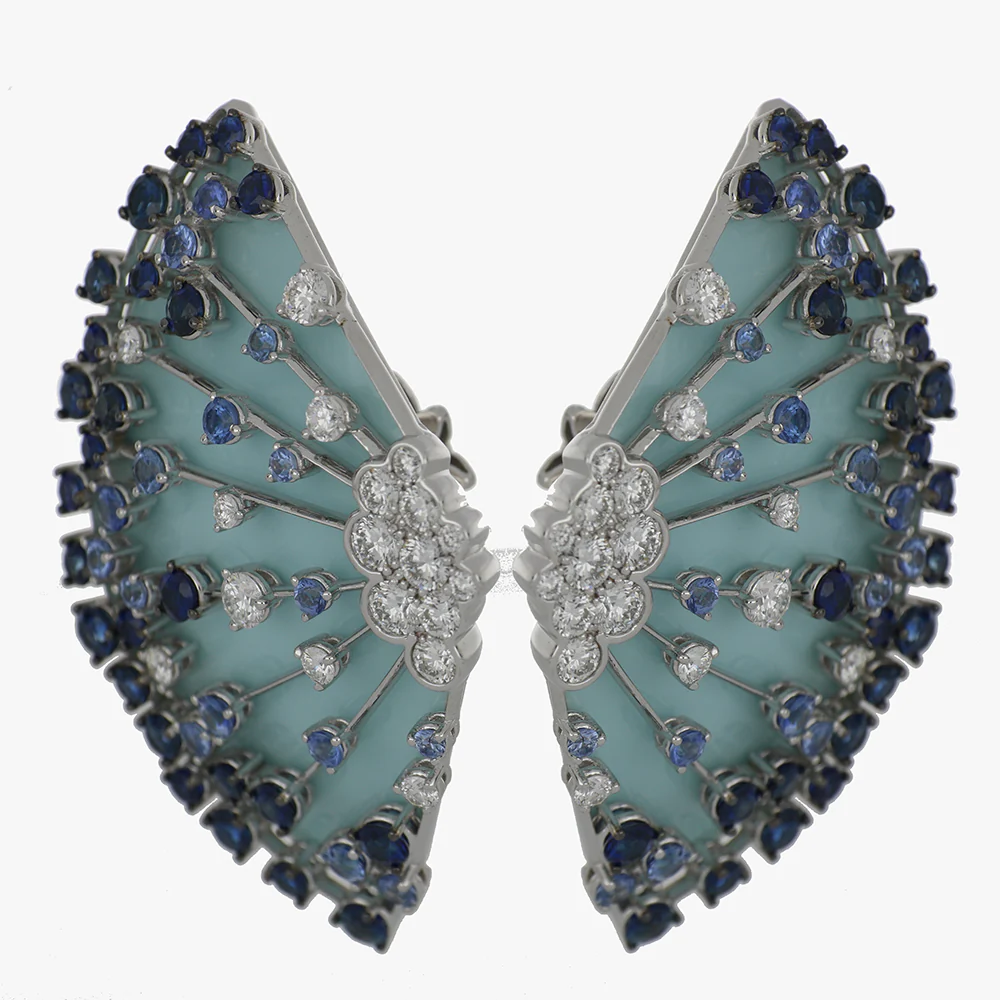 LUCCIOLA LIGHT BLUE SAPPHIRES BIG EARRINGS - Image 2