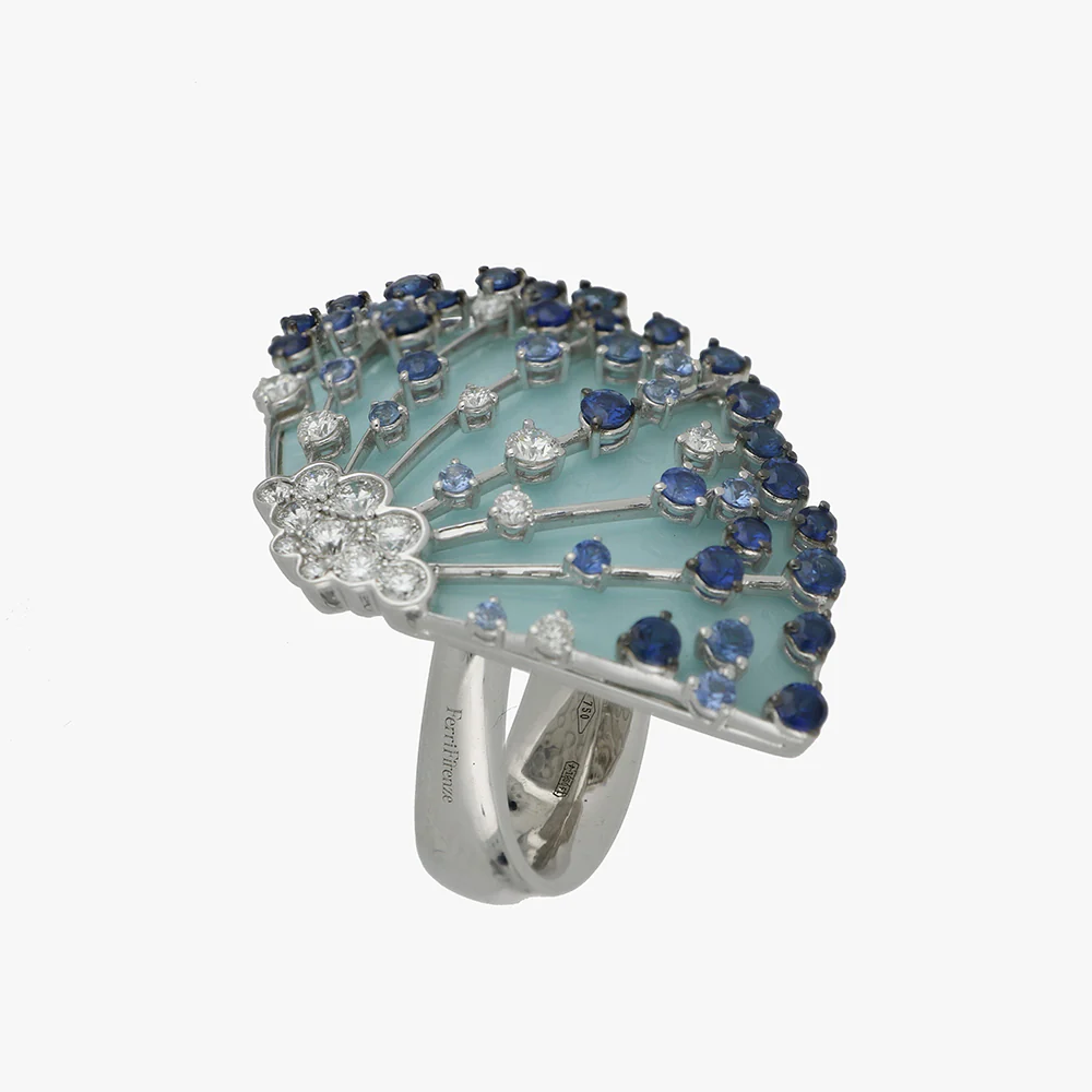 LUCCIOLA LIGHT BLUE SAPPHIRES BIG RING - Image 2