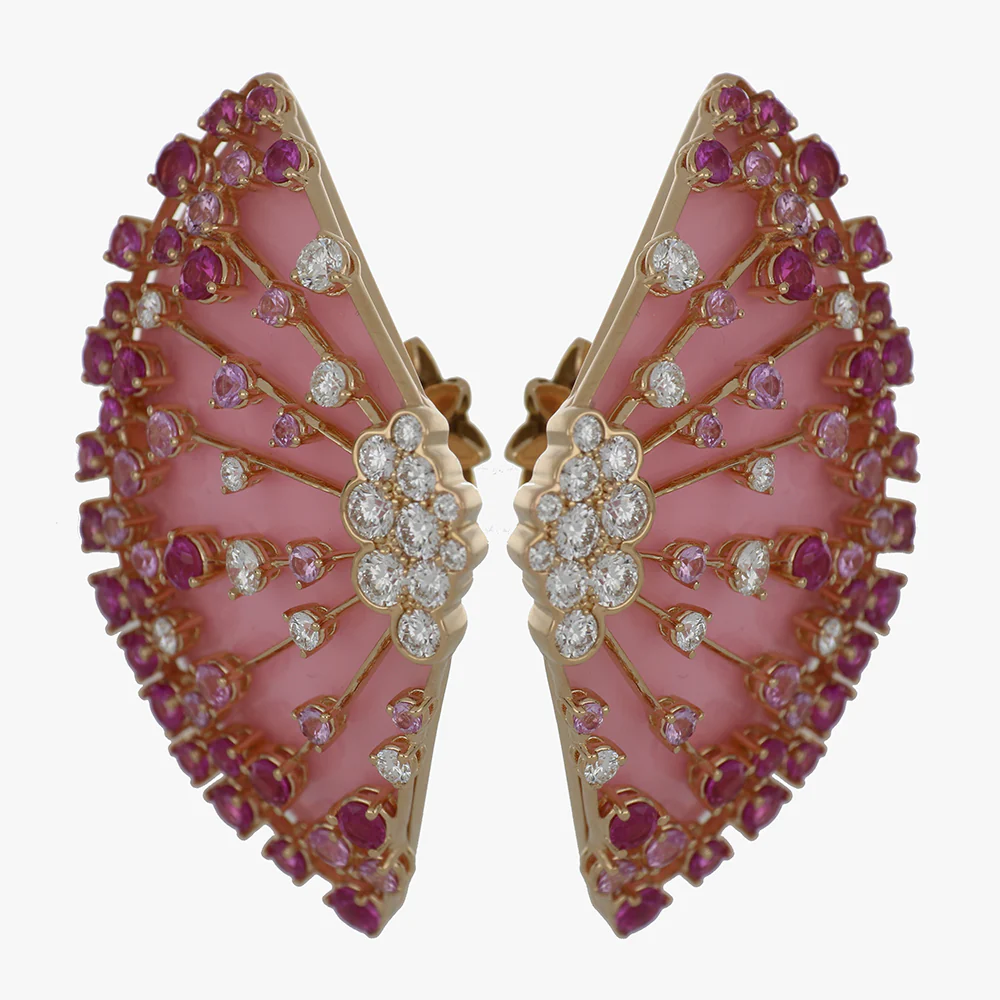 LUCCIOLA PINK SAPPHIRES BIG EARRINGS - Image 2