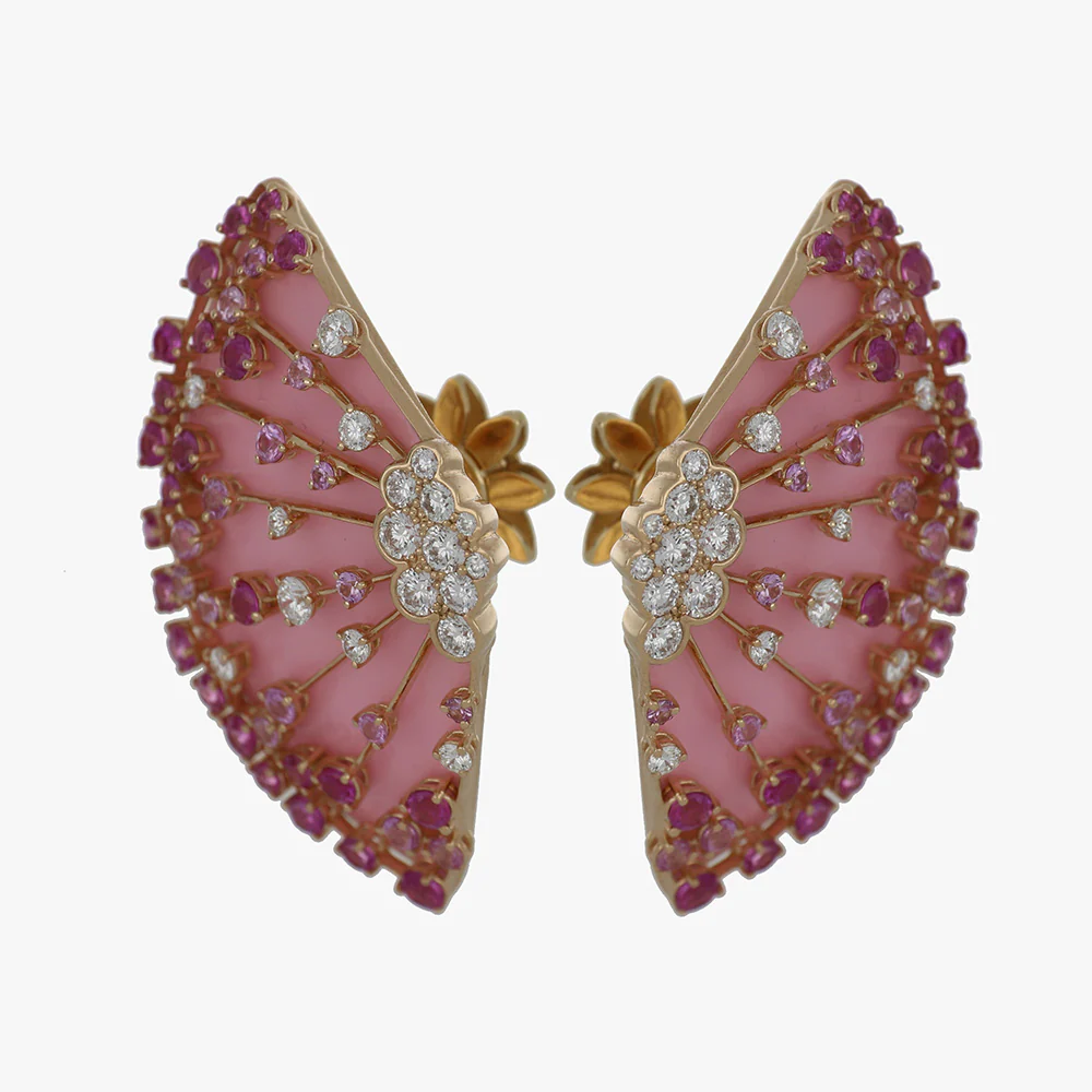 LUCCIOLA PINK SAPPHIRES MEDIUM EARRINGS - Image 2