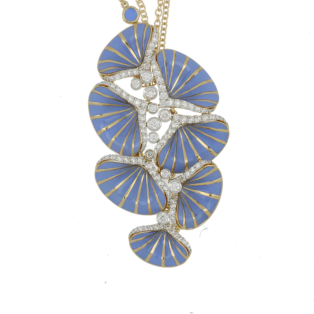 NINFEA LONG LILAC ENAMEL PENDANT - Image 2