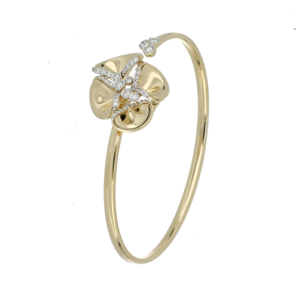 NINFEA OPEN YELLOW GOLD BRACELET - Image 2
