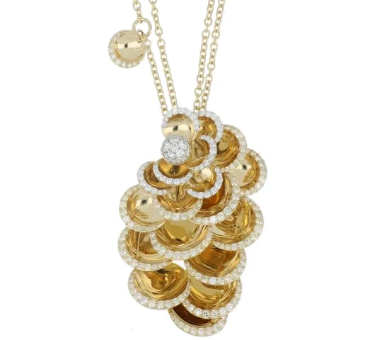 PETALS BIG YELLOW GOLD PENDANT - Image 2