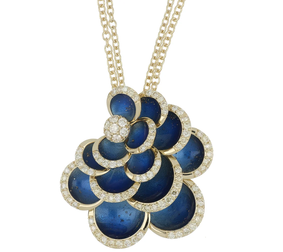 PETALS BLUE ENAMEL PENDANT - Image 2