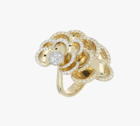 PETALS YELLOW GOLD BIG RING - Image 2