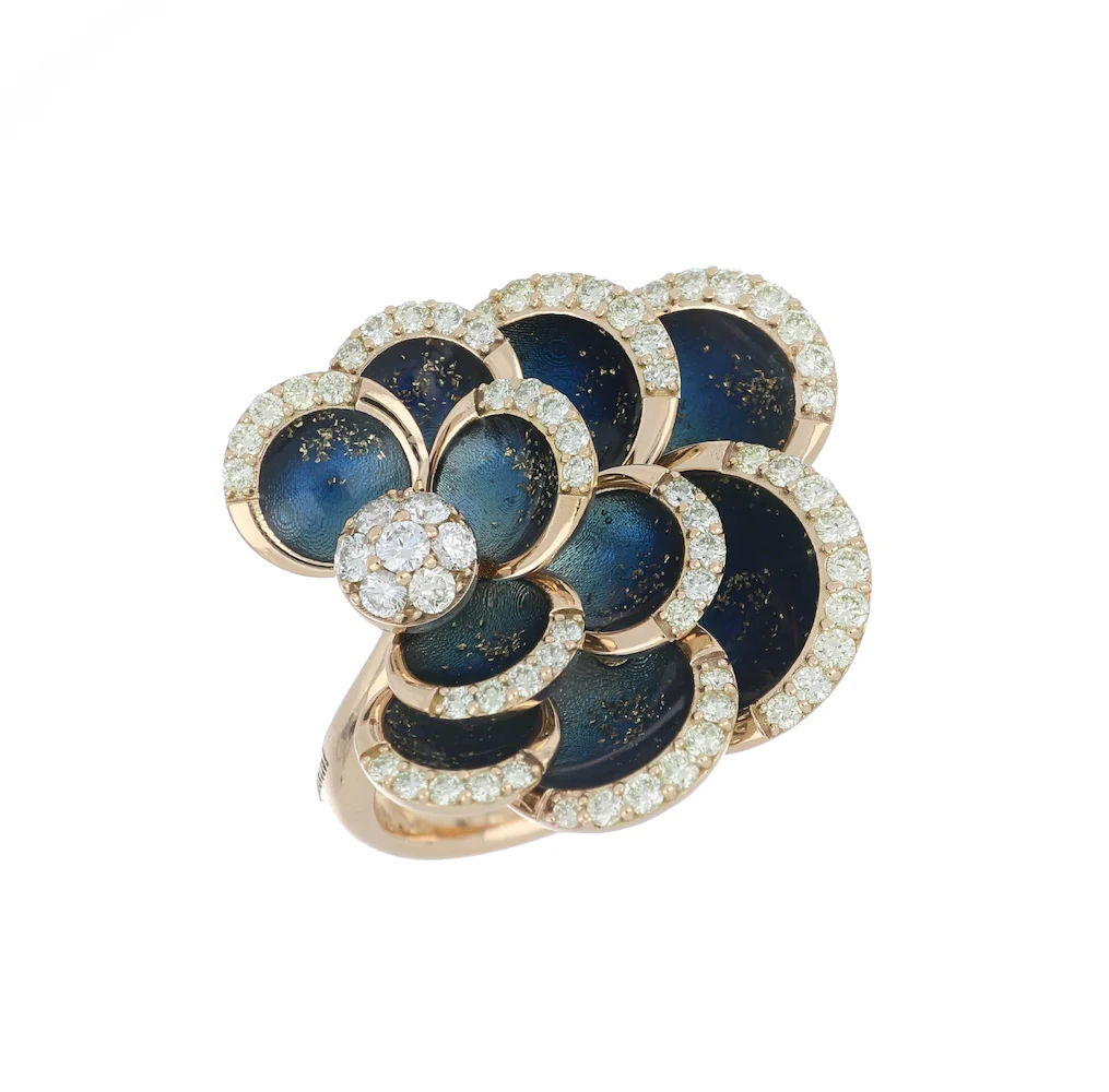 PETALS BLUE ENAMEL RING - Image 2