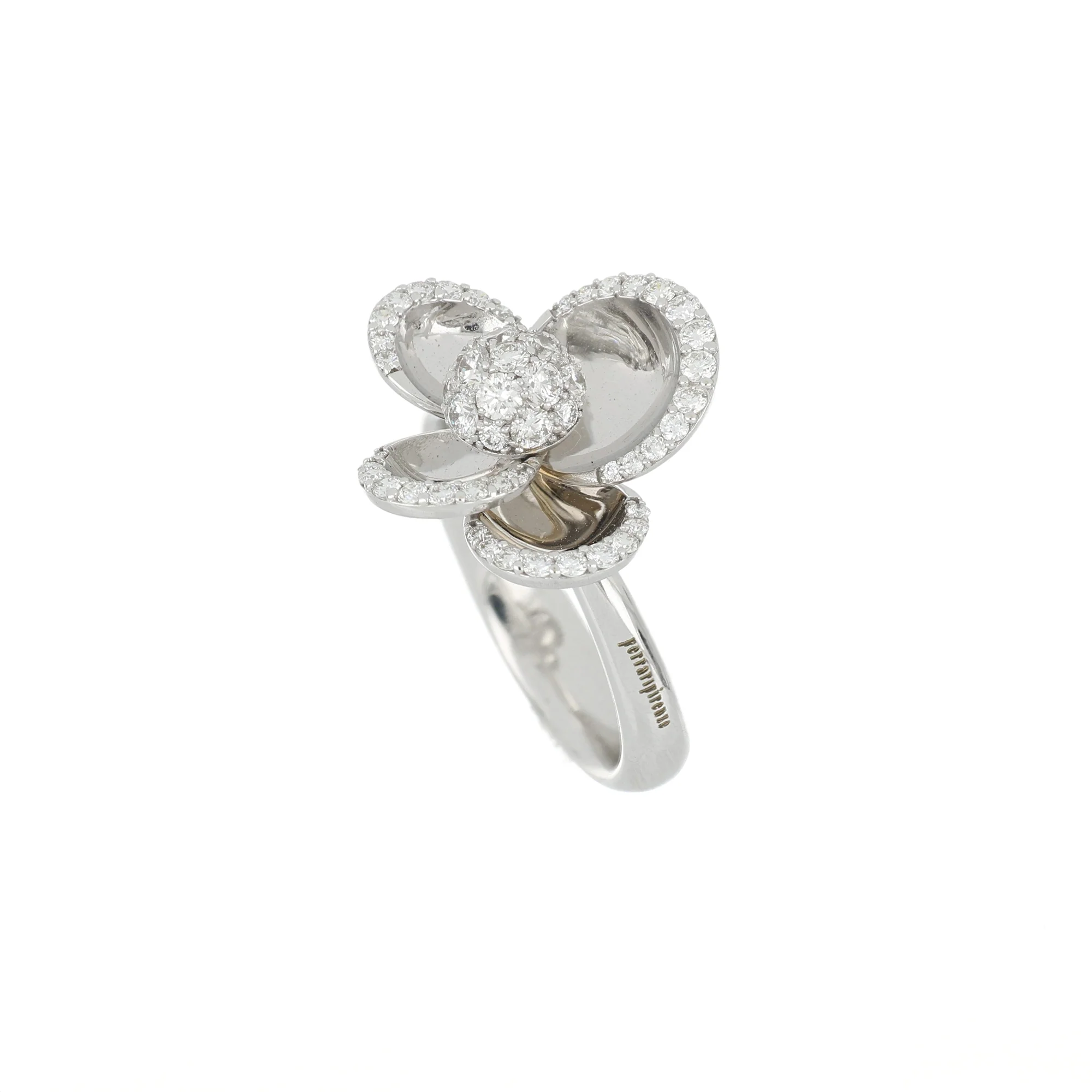 PETALS SMALL WHITE GOLD RING - Image 2
