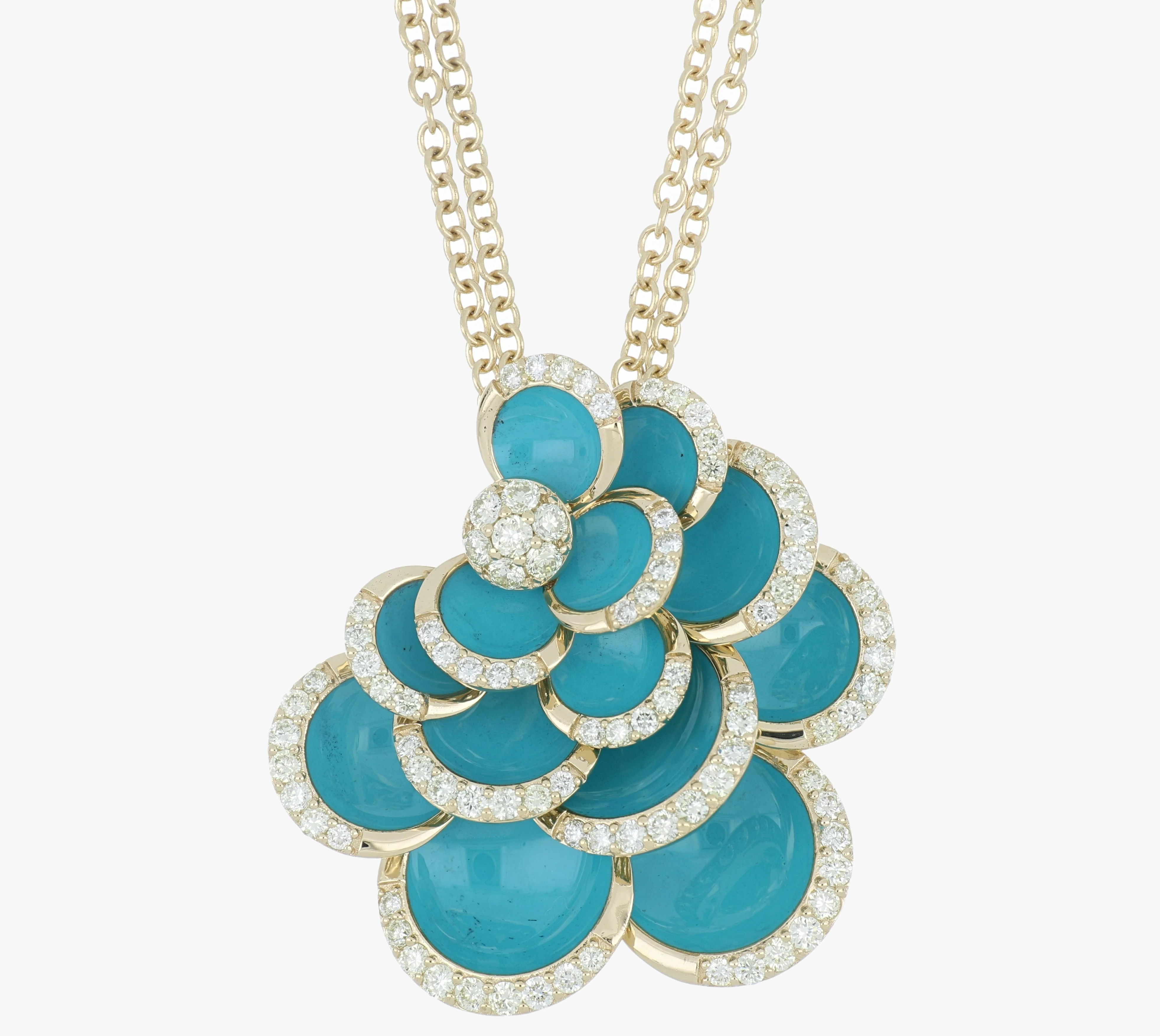 PETALS TURQUOISE ENAMEL PENDANT - Image 2