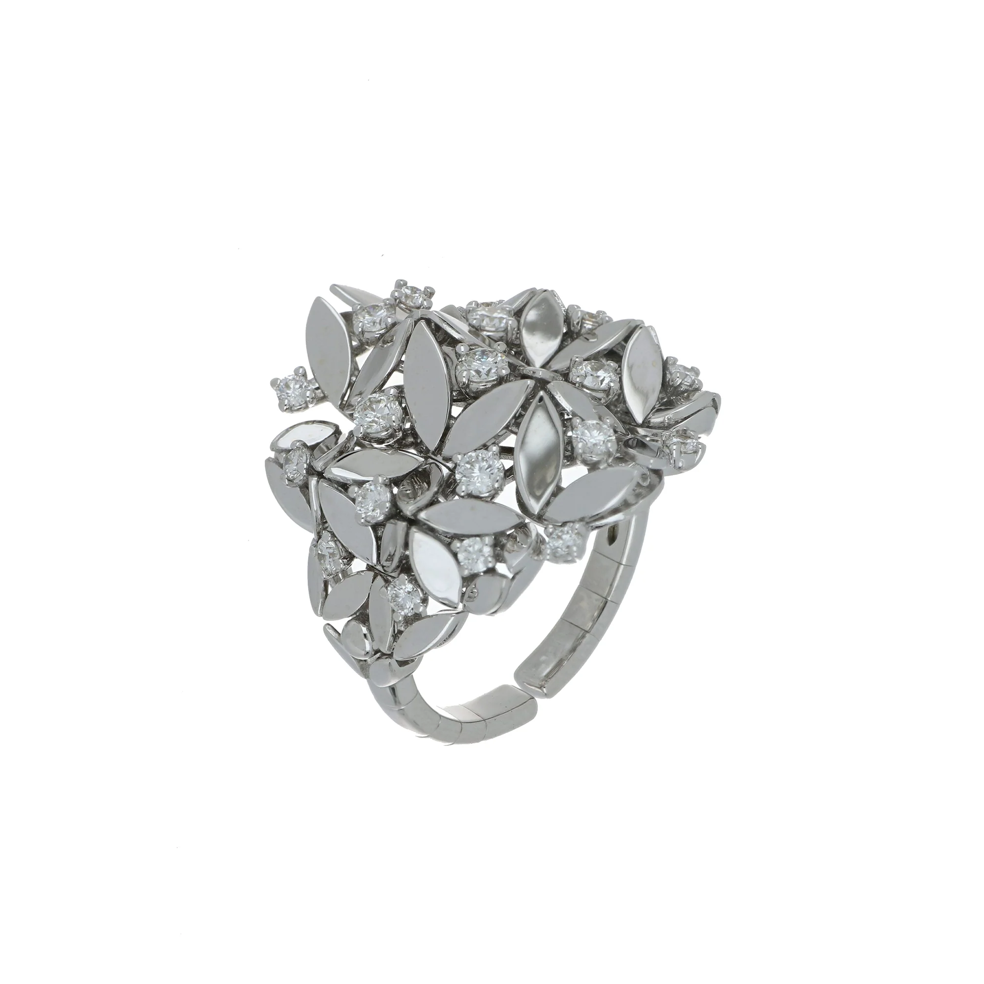 RIFLESSI BIG WHITE GOLD RING - Image 2