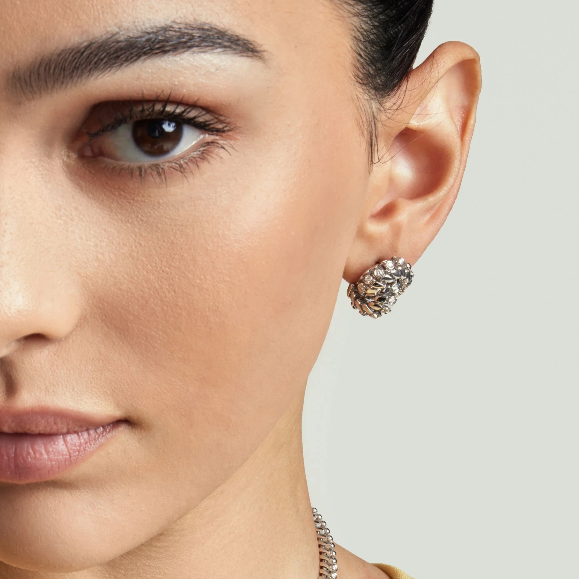 SNODO SMALL WHITE GOLD EARRINGS