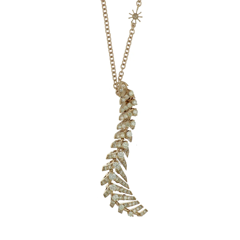 SOFFIO ROSE GOLD DIAMOND PAVĂ PENDANT - Image 2