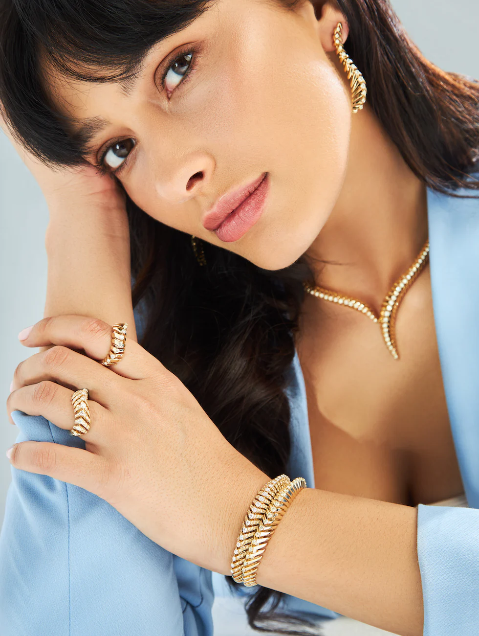 SOFFIO YELLOW GOLD DIAMONDS PAVÈ RING - Image 4