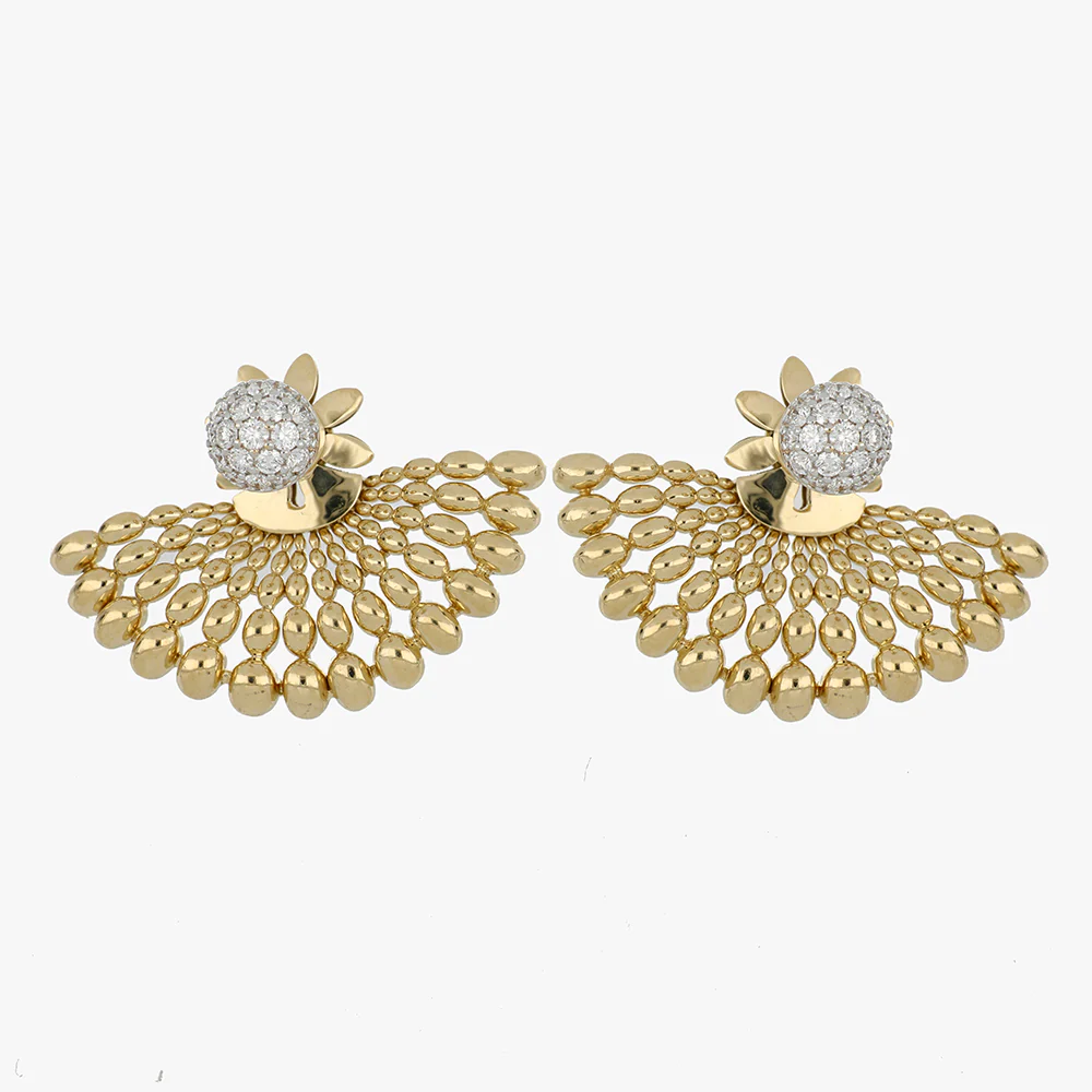 SOLEGIRA YELLOW GOLD BACK&FORTH EARRINGS - Image 2