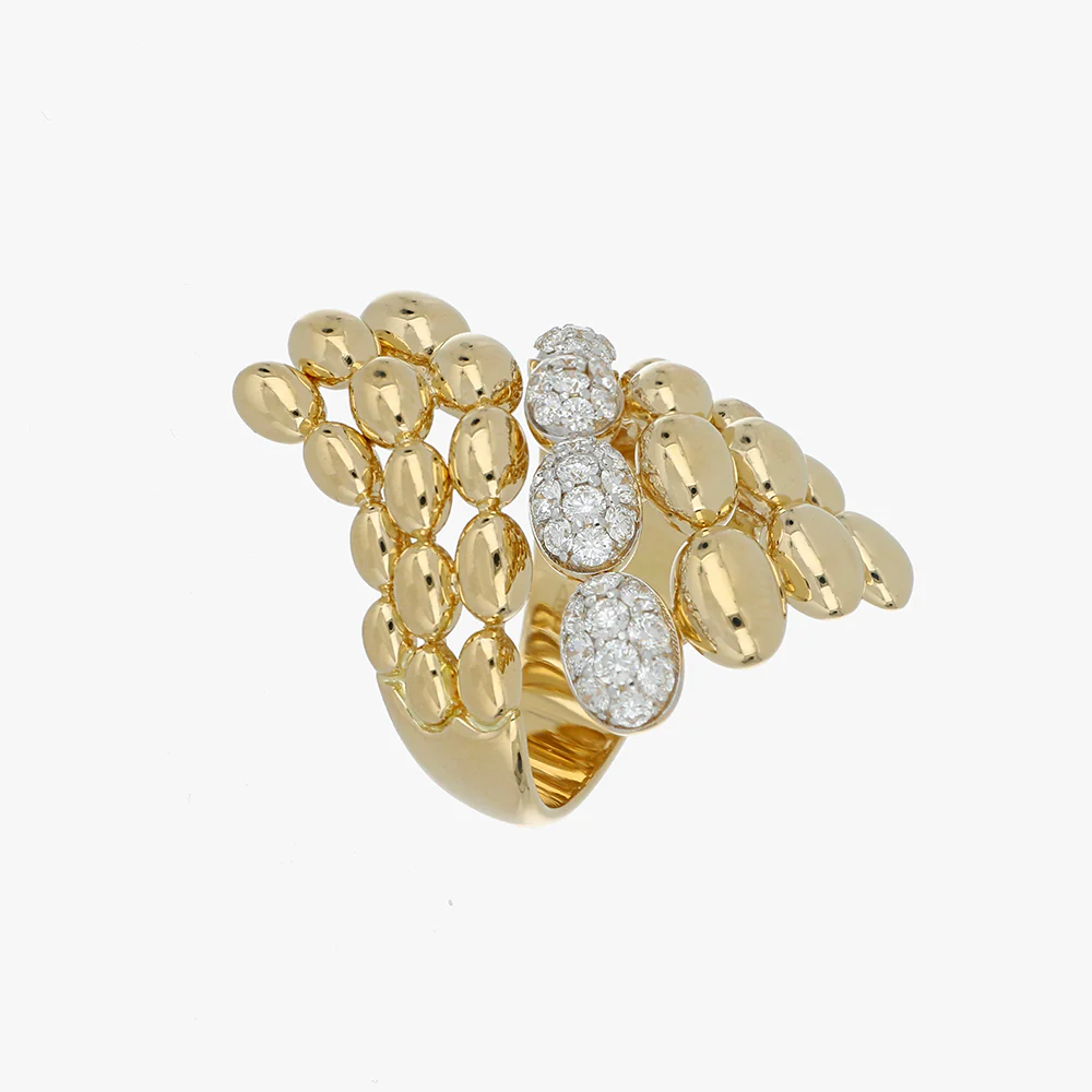 SOLEGIRA YELLOW GOLD DIAMONDS BIG RING - Image 2