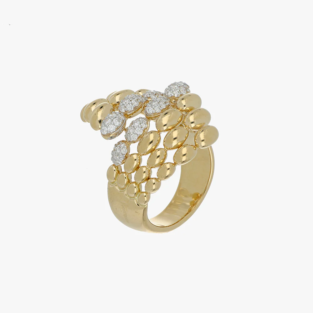 SOLEGIRA YELLOW GOLD DIAMONDS SMALL RING - Image 2