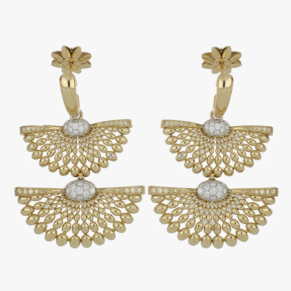 SOLEGIRA YELLOW GOLD DOUBLE EARRINGS - Image 2