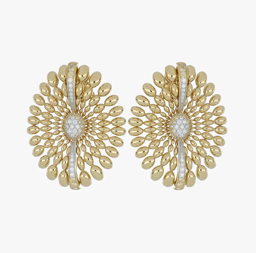 SOLEGIRA YELLOW GOLD ROUND BIG EARRINGS - Image 2