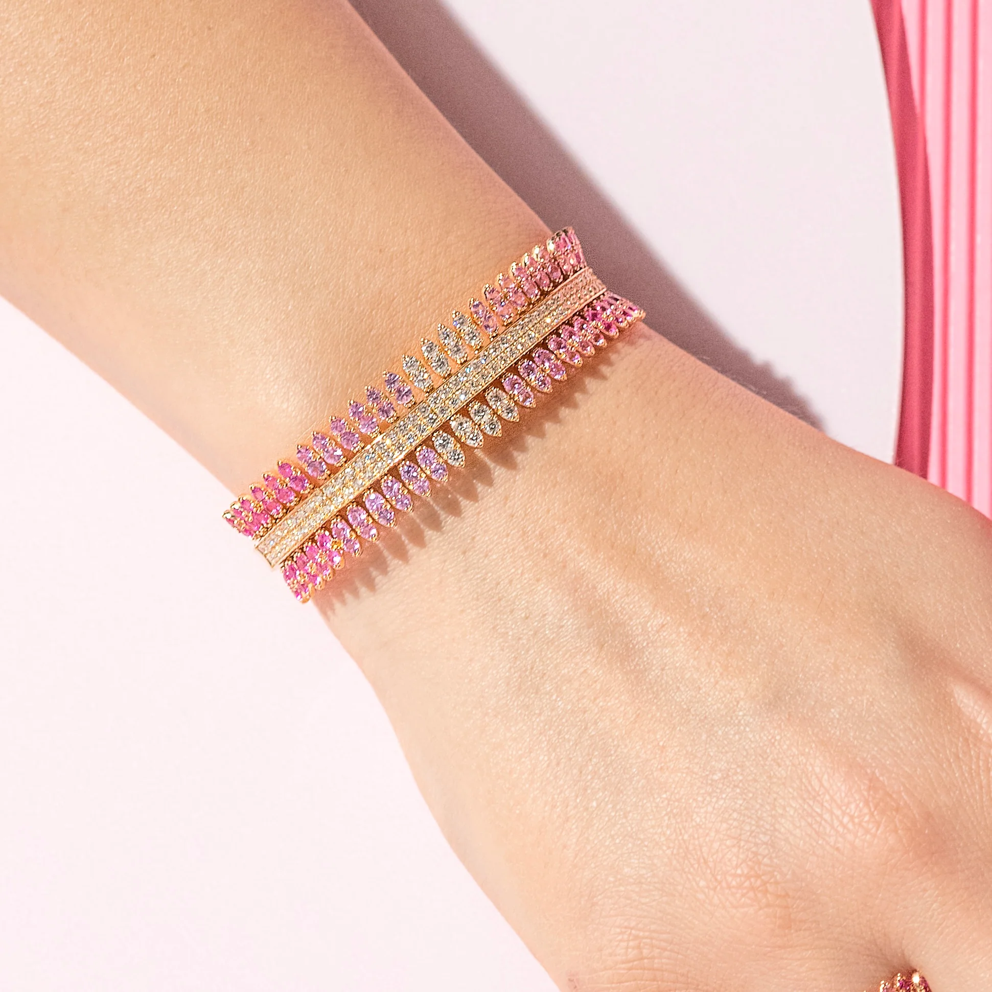 SPETTINATO PINK SAPPHIRE DIAMONDS BRACELET