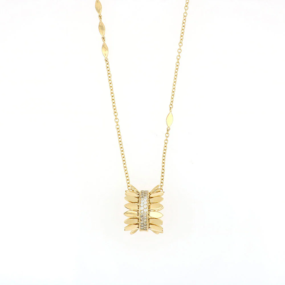 SPETTINATO YELLOW GOLD PENDANT - Image 3