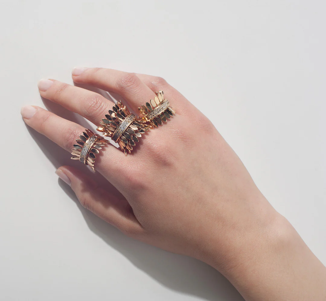 SPETTINATO SINGLE ROSE GOLD RING - Image 3