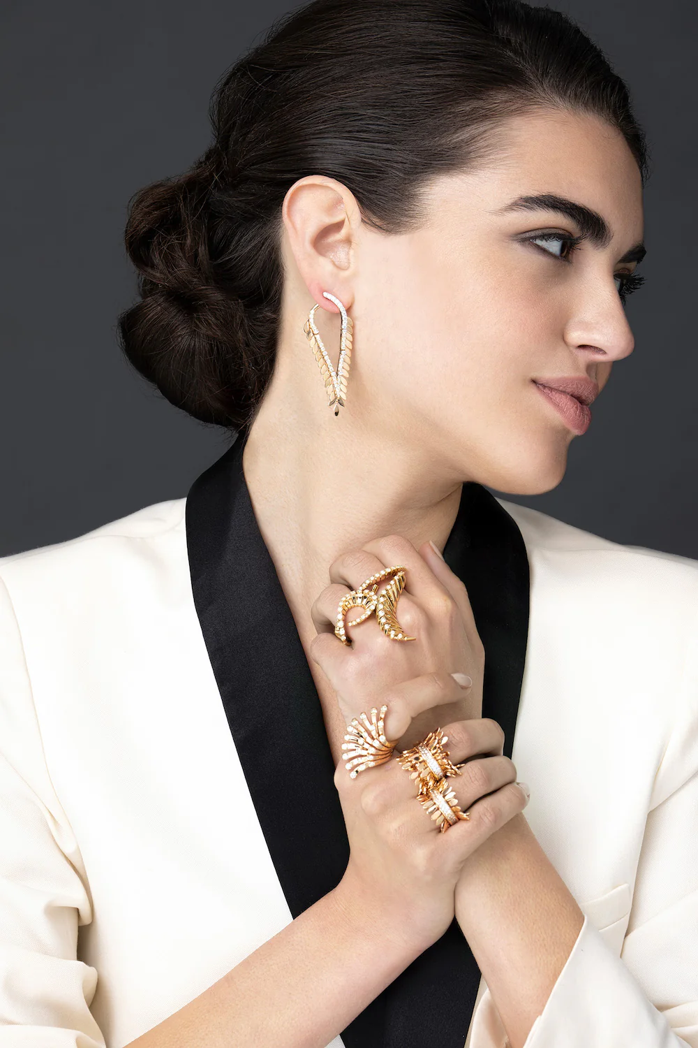 SPETTINATO SINGLE ROSE GOLD RING - Image 4