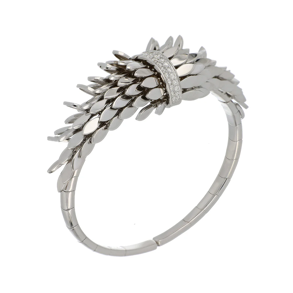 SPETTINATO WHITE GOLD DOUBLE BRACELET - Image 2