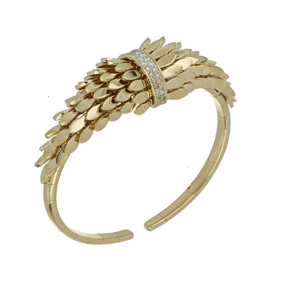 SPETTINATO YELLOW GOLD DOUBLE BRACELET - Image 2