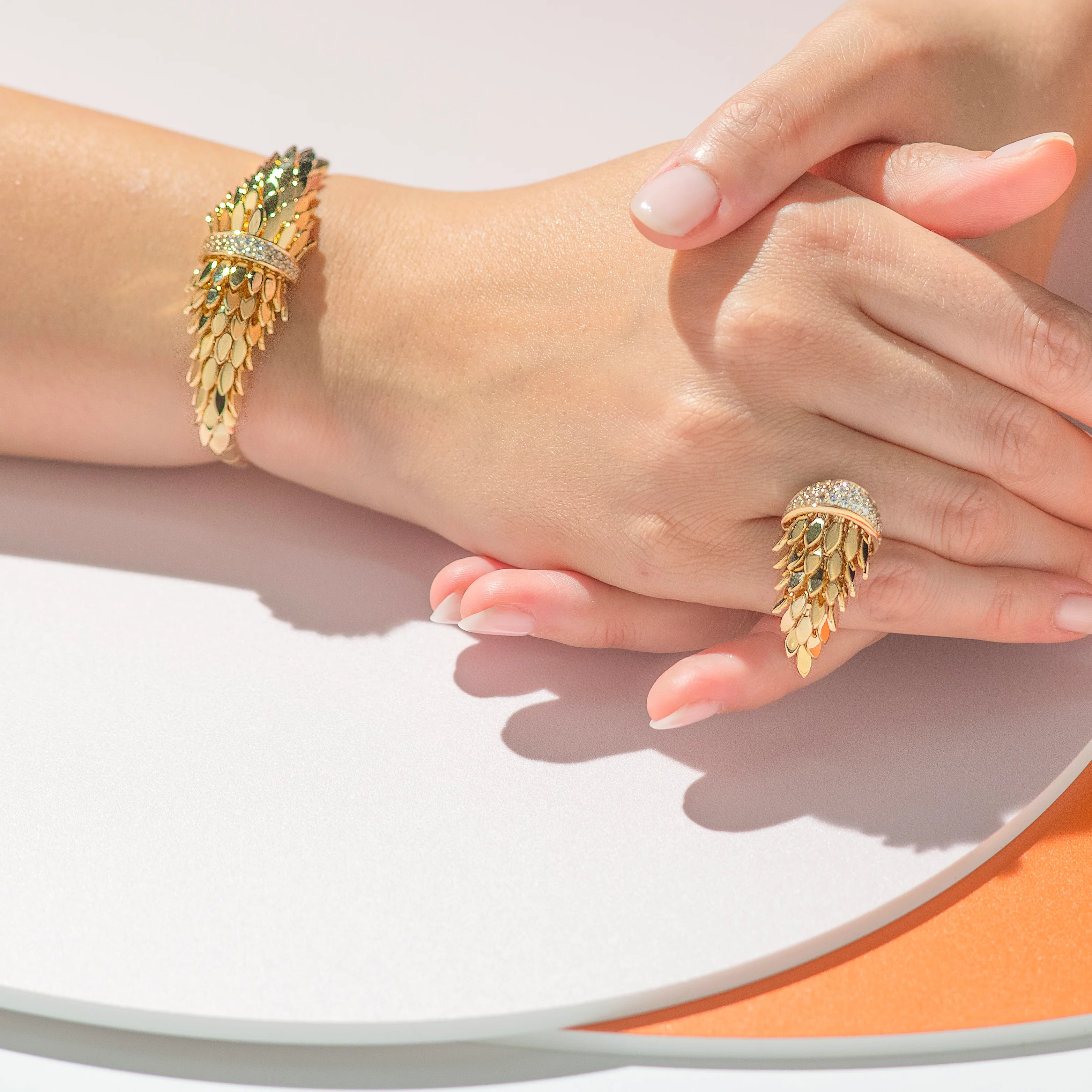 SPETTINATO YELLOW GOLD DOUBLE BRACELET - Image 4